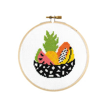 Load image into Gallery viewer, Fruit Bowl Cross Stitch Kit