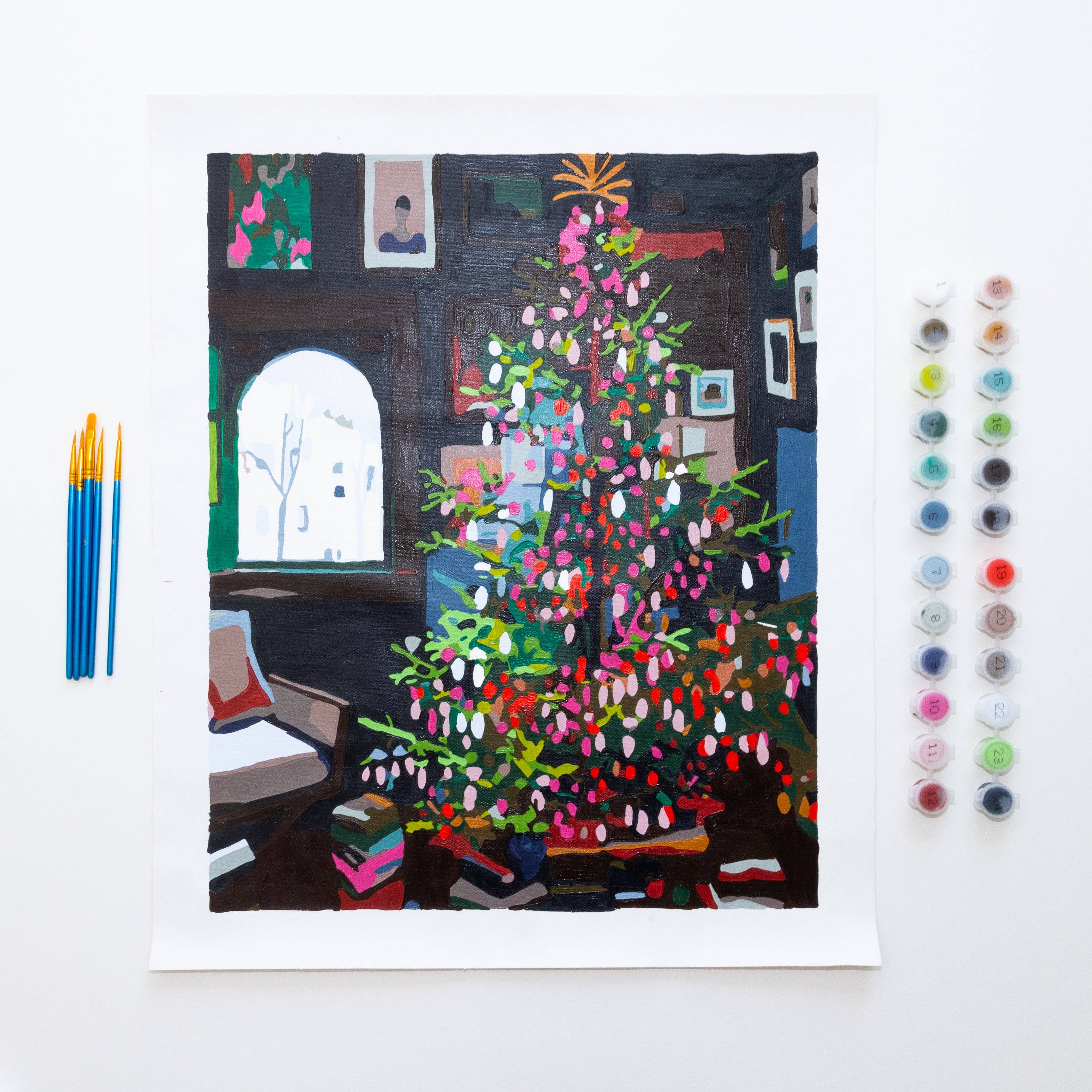 Aesthetic Tree by Team Paint Anywhere Holiday Paint by Numbers Deluxe - These Hands Makers Collective