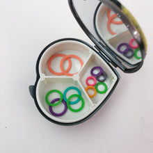 Load image into Gallery viewer, Antique Bronze Heart Mirror Jewelry Pill Box Container - These Hands Makers Collective