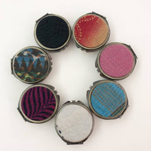 Load image into Gallery viewer, Antique Bronze Round Mirror Jewelry Pill Box Container - These Hands Makers Collective