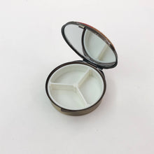 Load image into Gallery viewer, Antique Bronze Round Mirror Jewelry Pill Box Container - These Hands Makers Collective