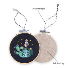 Load image into Gallery viewer, Holiday Decor: Cactus DIY Embroidered Christmas Ornament Kit