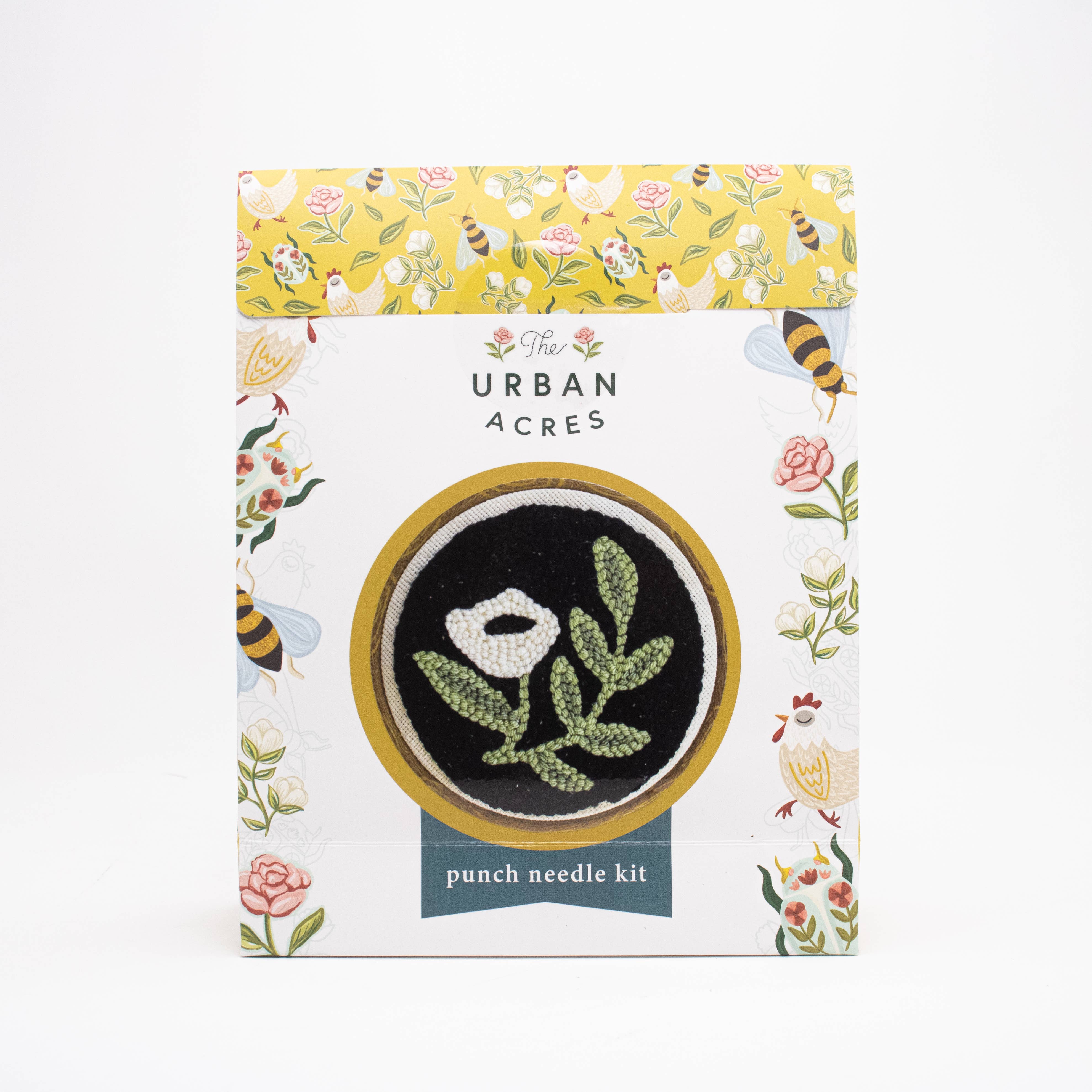 Black Floral Punch Needle Kit: Beginner Kit - These Hands Makers Collective