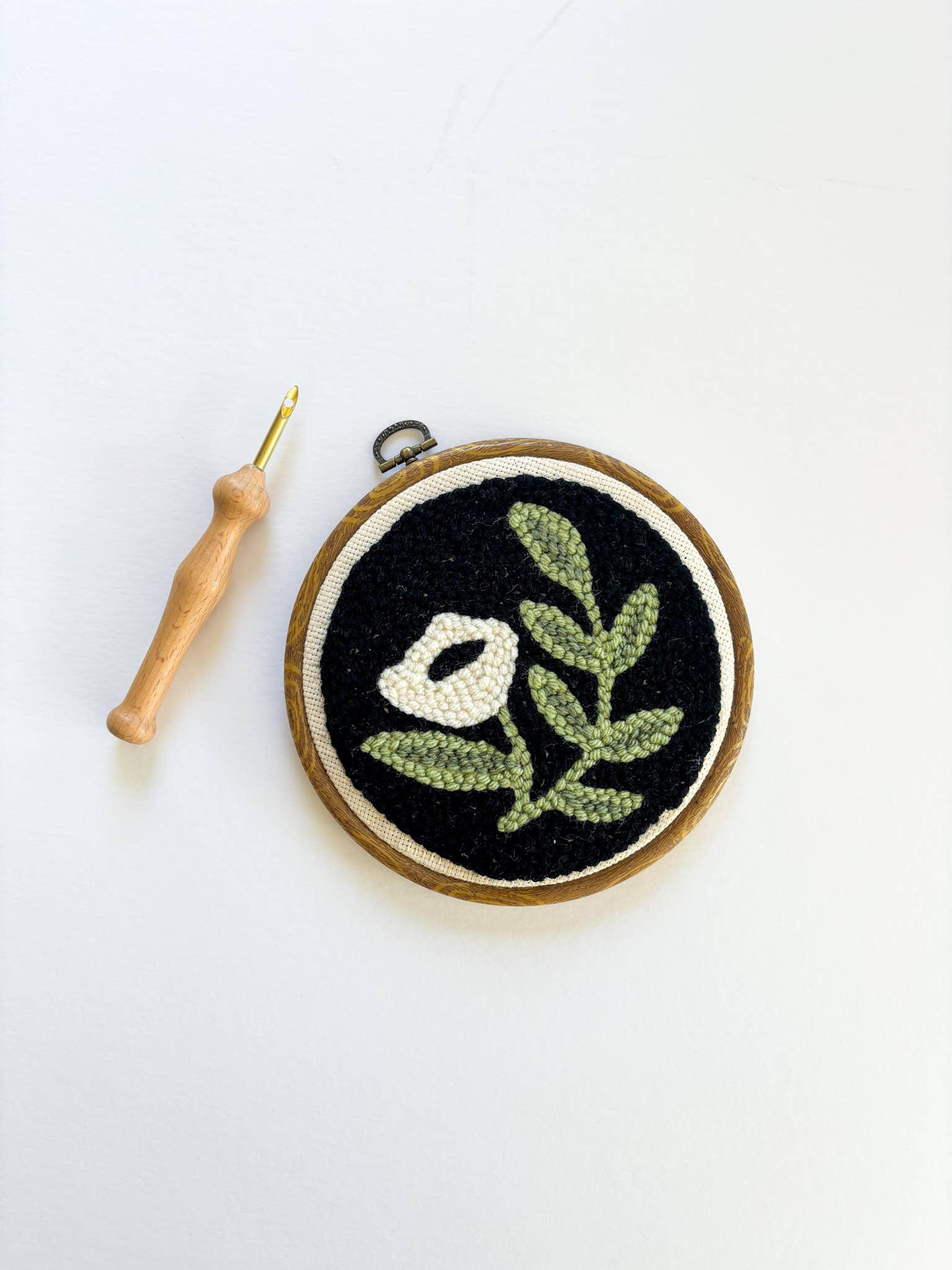 Black Floral Punch Needle Kit: Beginner Kit - These Hands Makers Collective