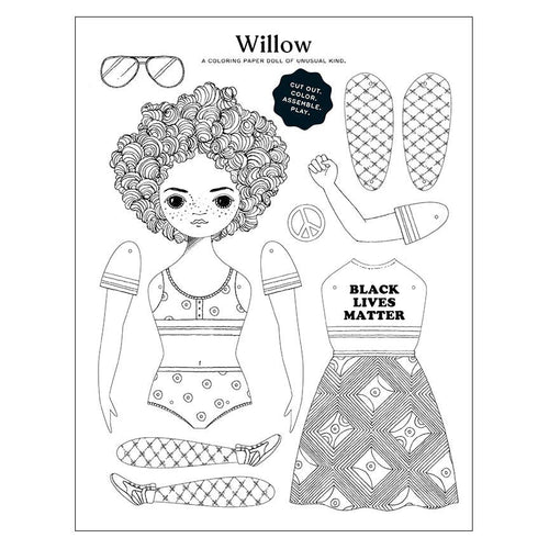 WILLOW PAPER DOLL COLORING SHEET