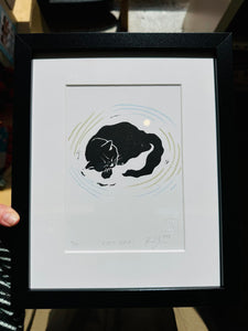 "Cat Nap" Linocut Print by Stavisky Studio - These Hands Makers Collective