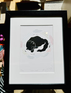 "Cat Nap" Linocut Print by Stavisky Studio - These Hands Makers Collective