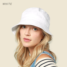 Load image into Gallery viewer, CHOK.LIDS Canvas Bucket Hat: White - These Hands Makers Collective