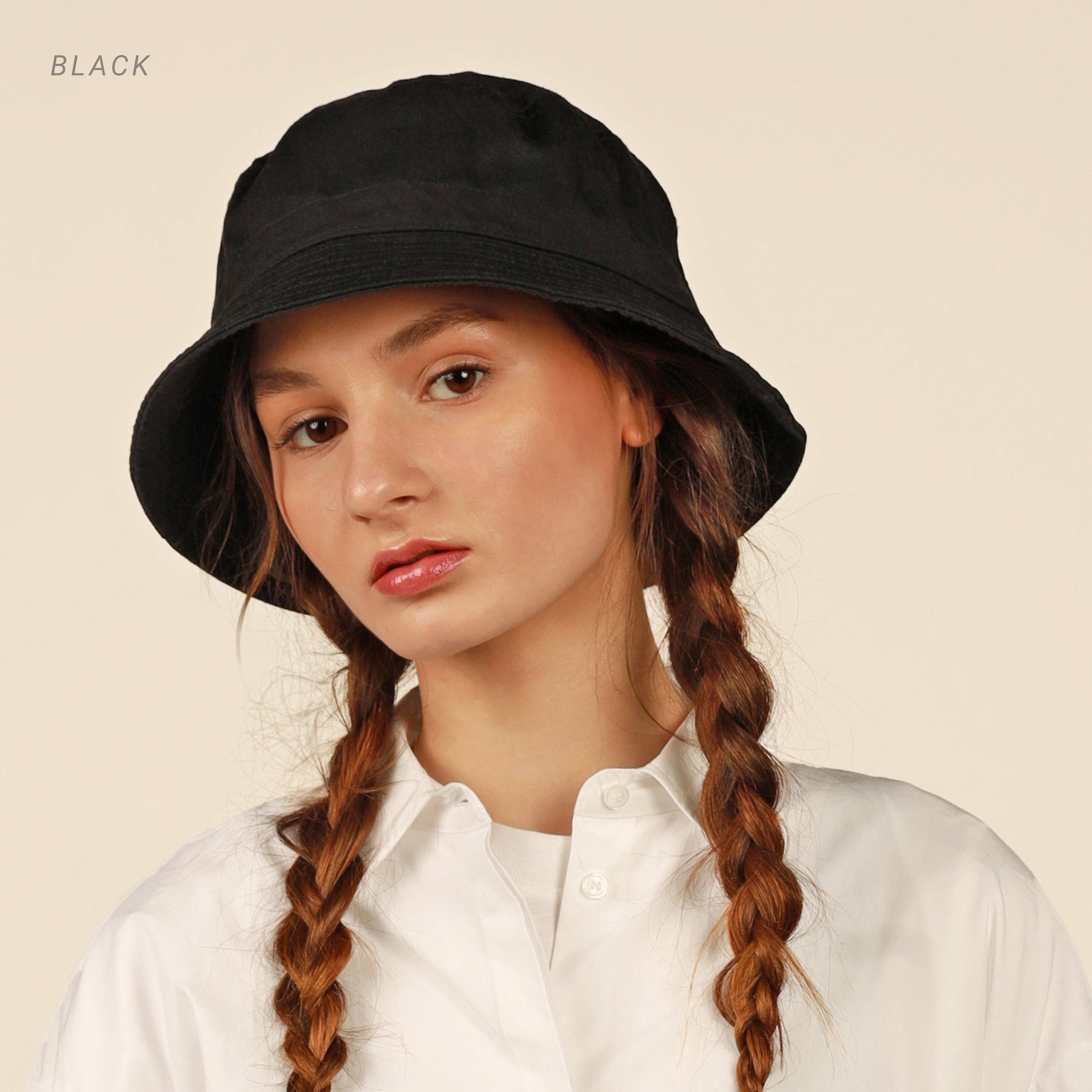 CHOK.LIDS Canvas Bucket Hat: White - These Hands Makers Collective