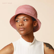 Load image into Gallery viewer, CHOK.LIDS Canvas Bucket Hat: White - These Hands Makers Collective