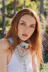 🌿 Colorful Paisley Headscarf - Retro, Colorful, Chic: Blue - These Hands Makers Collective