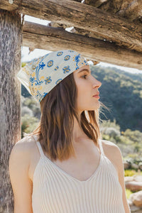 🌿 Colorful Paisley Headscarf - Retro, Colorful, Chic: Blue - These Hands Makers Collective