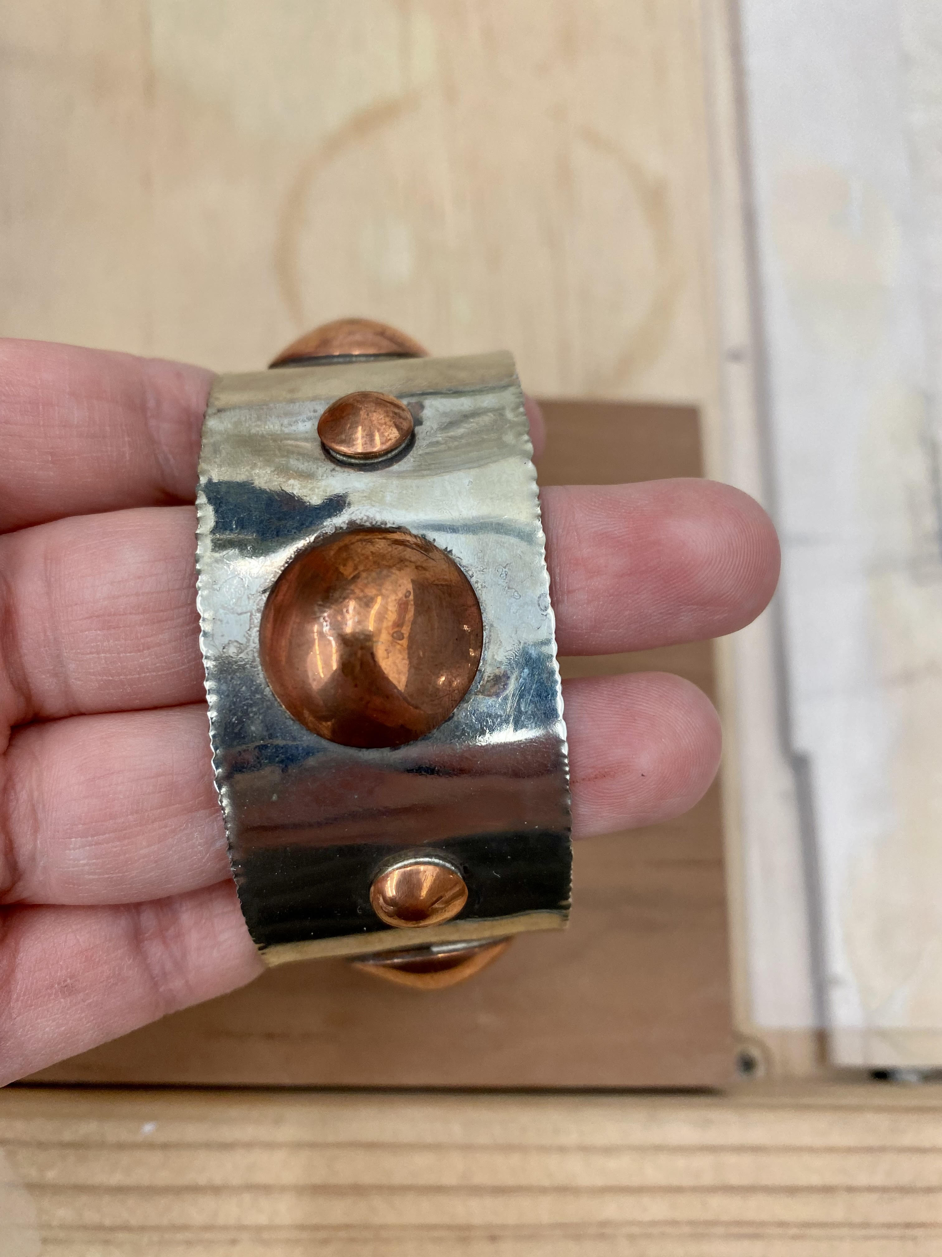 Copper Circle & Sterling bracelet by John Meyer - These Hands Makers Collective