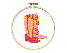 Load image into Gallery viewer, Cowgirl Boots Cross Stitch Kit - These Hands Makers Collective