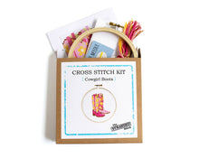 Load image into Gallery viewer, Cowgirl Boots Cross Stitch Kit - These Hands Makers Collective