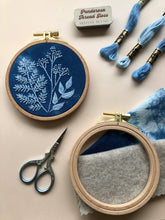 Load image into Gallery viewer, Cyanotype Botanicals - Beginner Embroidery DIY Craft Kit - These Hands Makers Collective