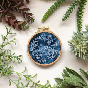 Cyanotype DIY Forage - Botanical Embroidery Kit for Beginners - These Hands Makers Collective