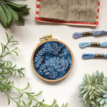 Load image into Gallery viewer, Cyanotype DIY Forage - Botanical Embroidery Kit for Beginners - These Hands Makers Collective
