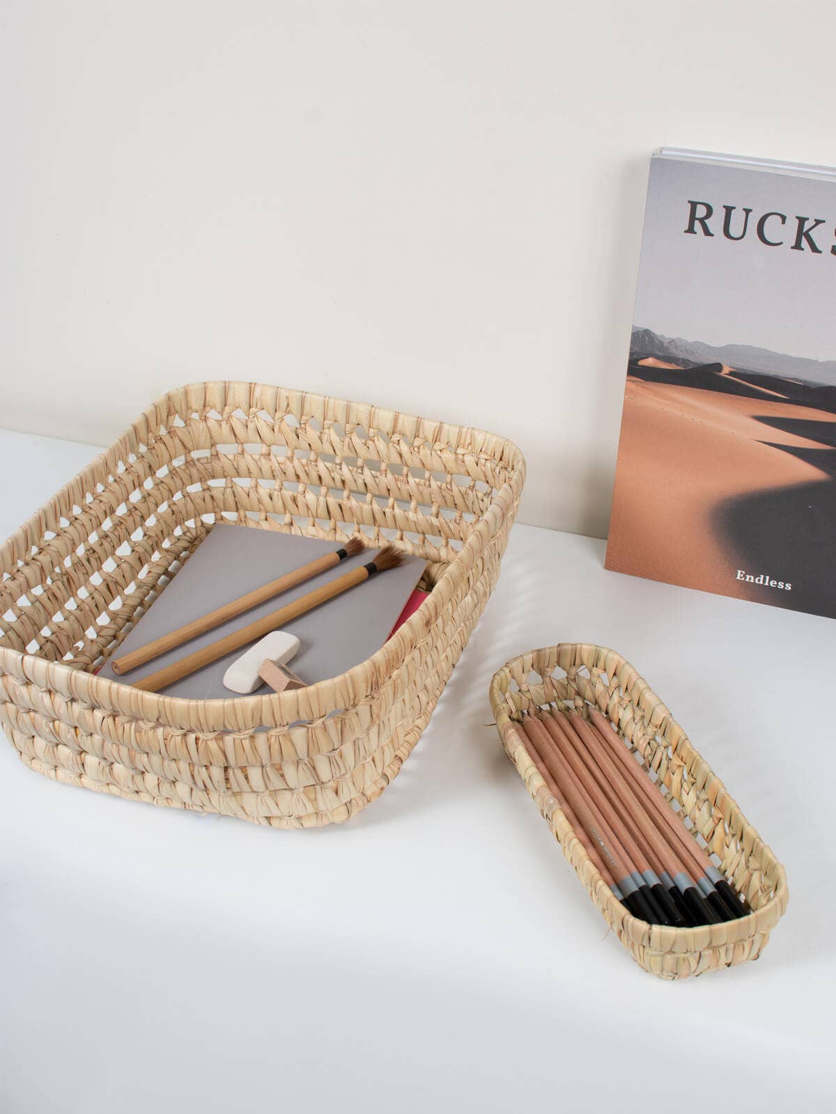 Long Open Weave Storage Trays: Medium