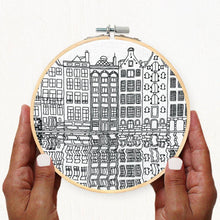 Load image into Gallery viewer, Gingerbread Houses, Amsterdam - embroidery kit