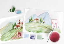 Load image into Gallery viewer, Italian Fields watercolor painting kit
