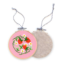 Load image into Gallery viewer, Holiday Decor:  Strawberries DIY Embroidered Ornament Kit
