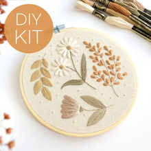 Load image into Gallery viewer, Floral Embroidery DIY Kit, modern embroidery craft kit