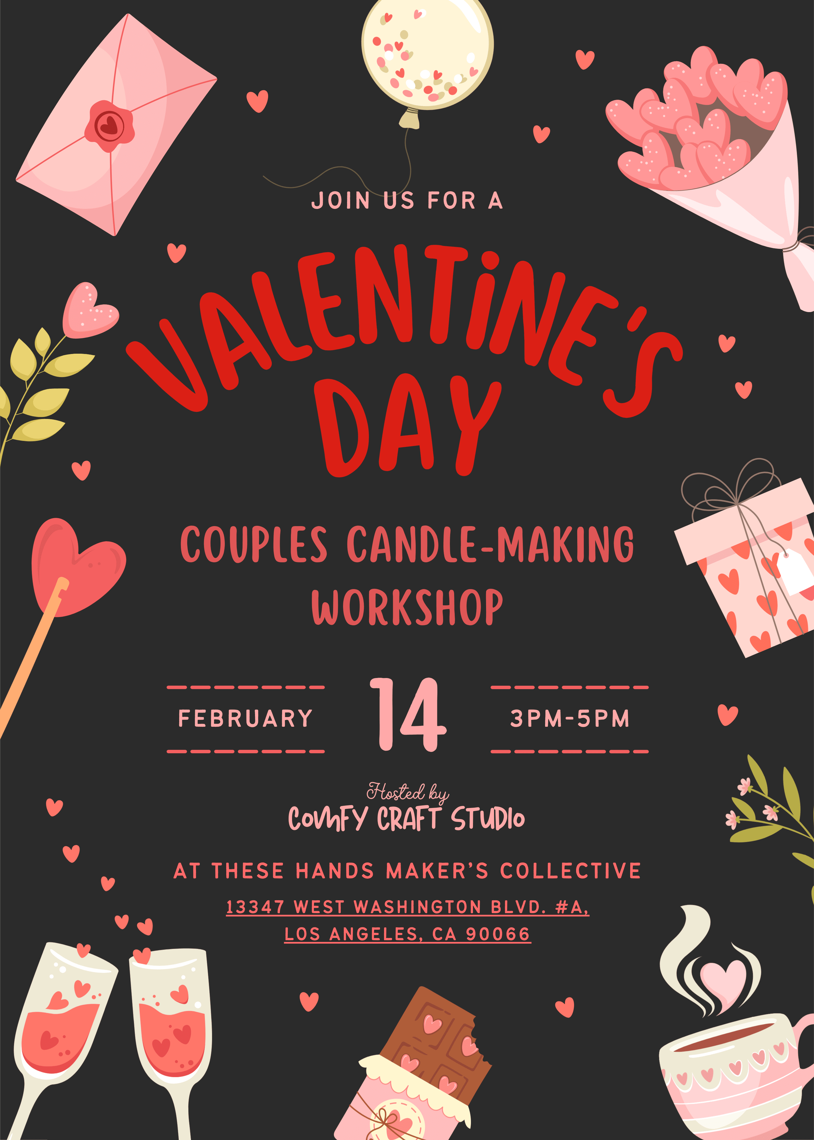 FEB 14th IN - PERSON - Valentine’s Day Candle - Making — 1 TICKET PER COUPLE - These Hands Makers Collective