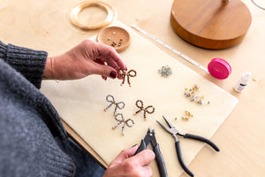 Festive Beaded Bow Earrings - DIY Tutorial (DIGITAL DOWNLOAD) - These Hands Makers Collective