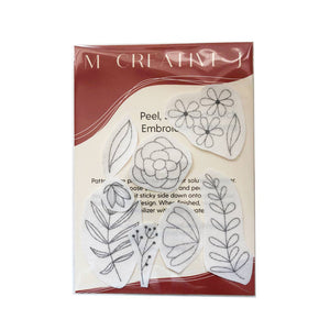 Florals Hand Embroidery - Peel Stick & Stitch Patterns - These Hands Makers Collective