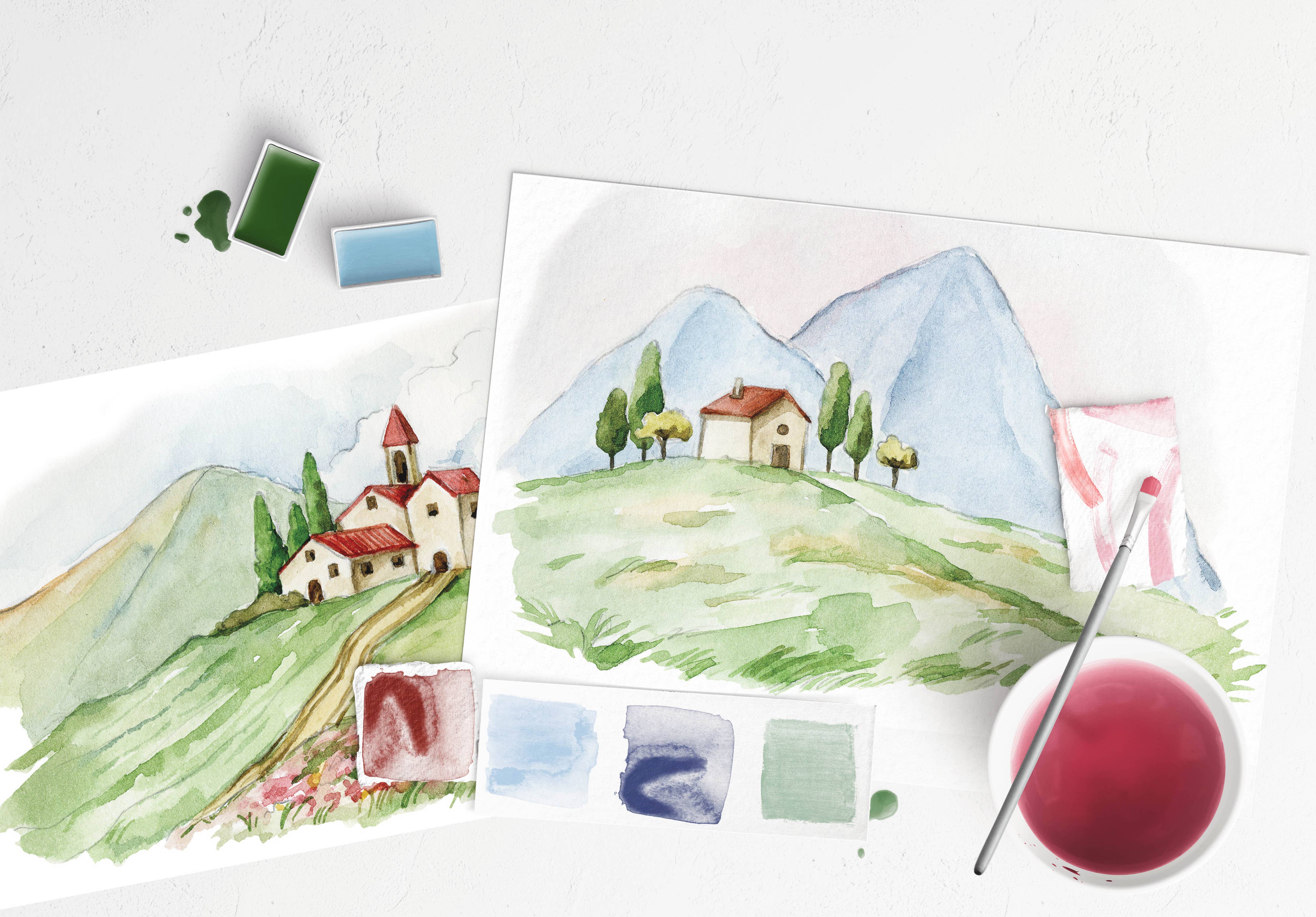 Italian Fields watercolor painting kit - These Hands Makers Collective