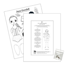 Load image into Gallery viewer, JANE GOODALL PAPER DOLL COLORING SHEET - These Hands Makers Collective
