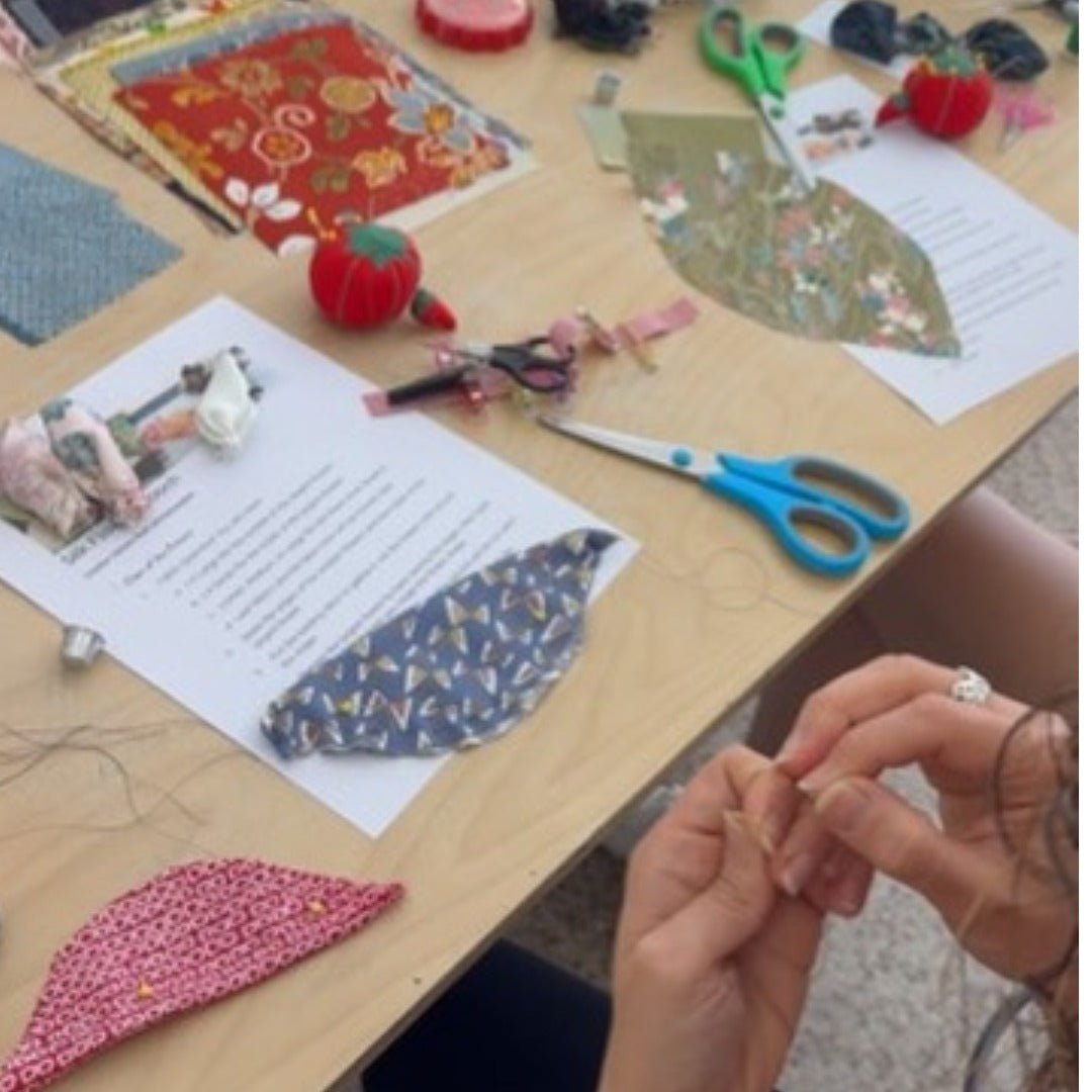 JUN 7th - Beginning Hand Sewing - Silk Flower Purse Charm Workshop - These Hands Makers Collective