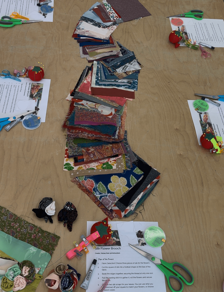 JUN 7th - Beginning Hand Sewing - Silk Flower Purse Charm Workshop - These Hands Makers Collective