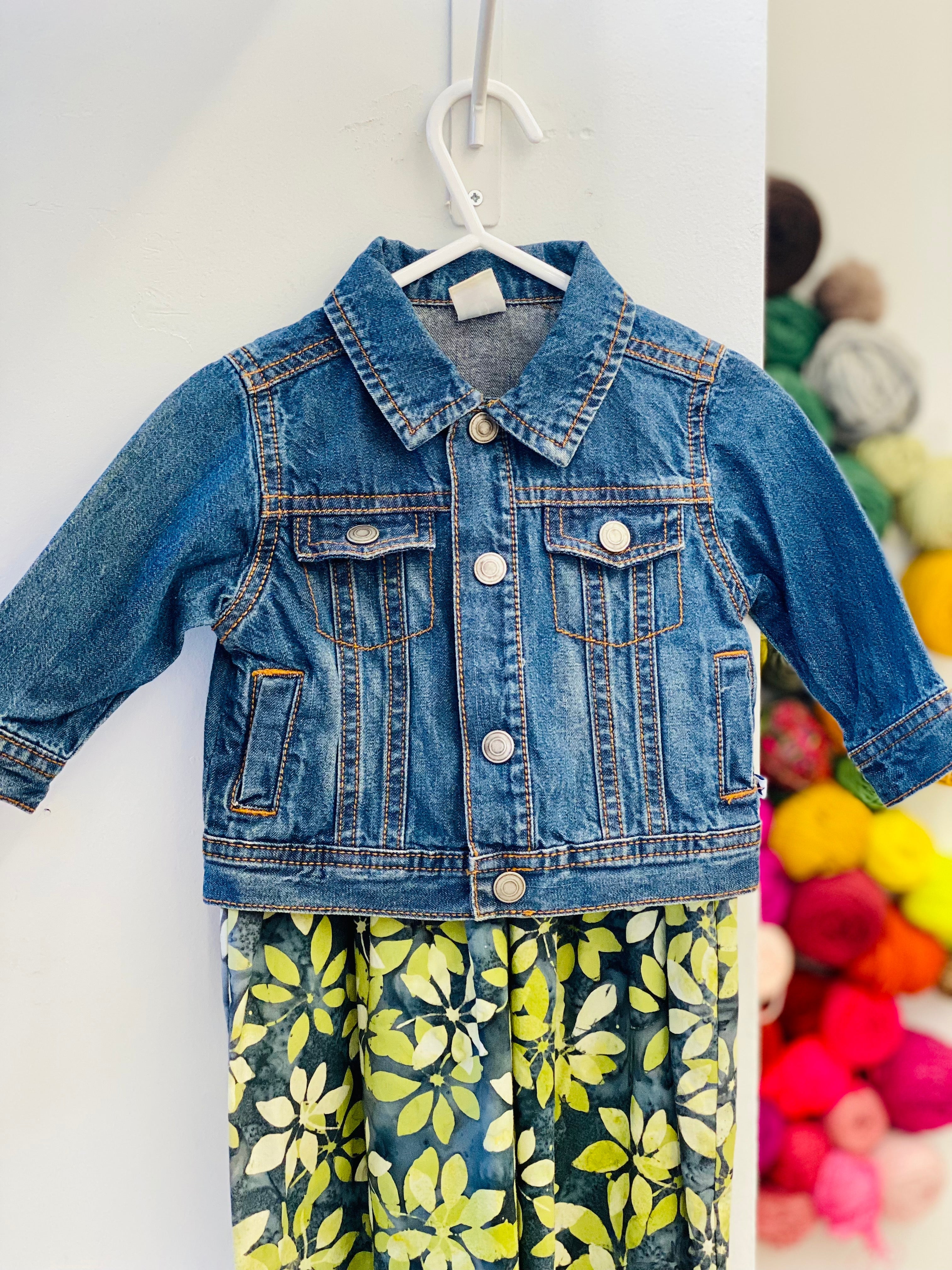 Kids Jean Jacket with Sagittarius Embroidery by Maggie Morris - These Hands Makers Collective