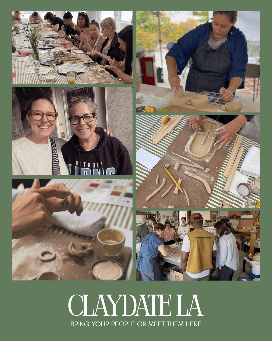 MAR 12th In - Person - Handbuild a Modern Ceramic Vase with Claydate LA - These Hands Makers Collective