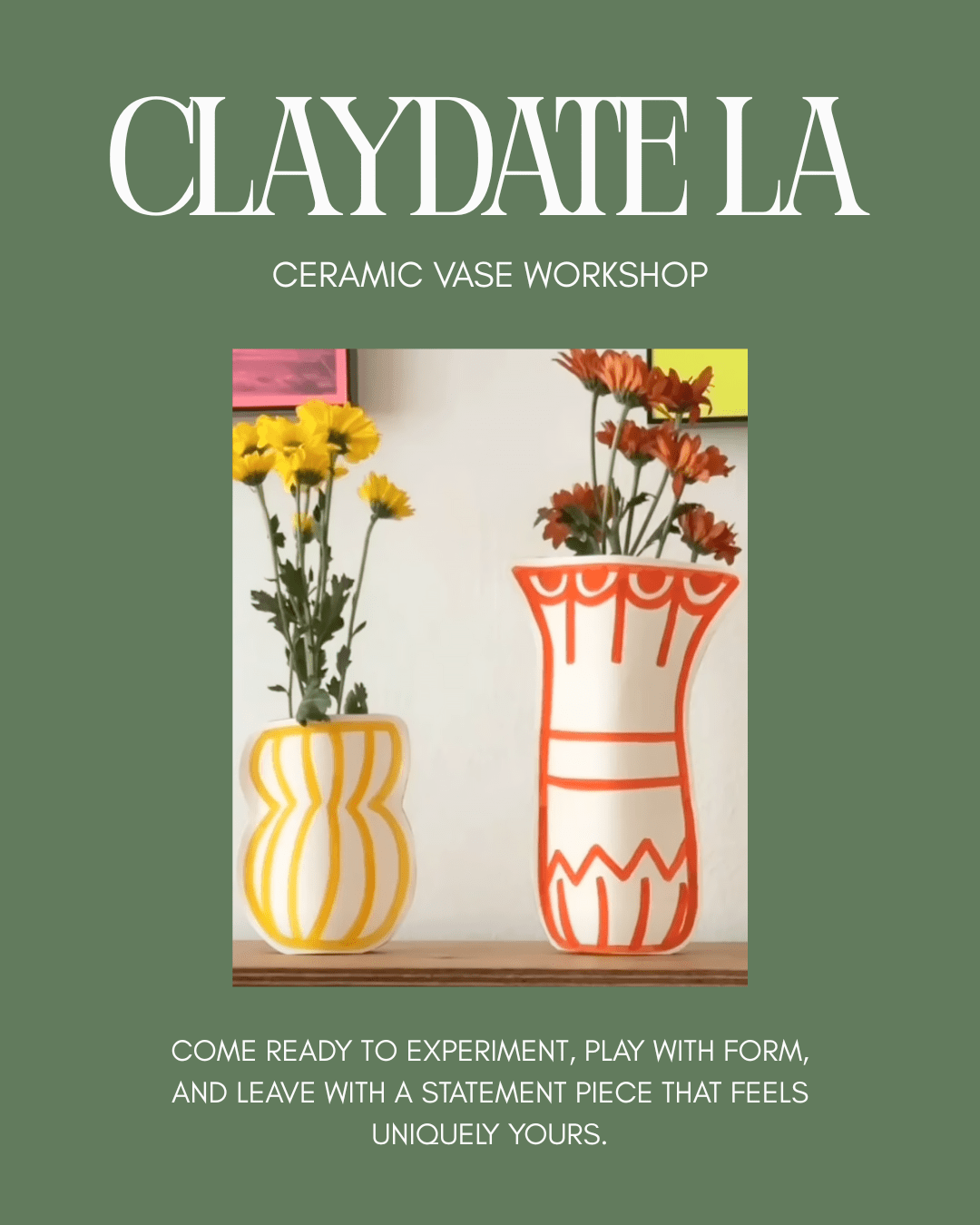 MAR 12th In - Person - Handbuild a Modern Ceramic Vase with Claydate LA - These Hands Makers Collective