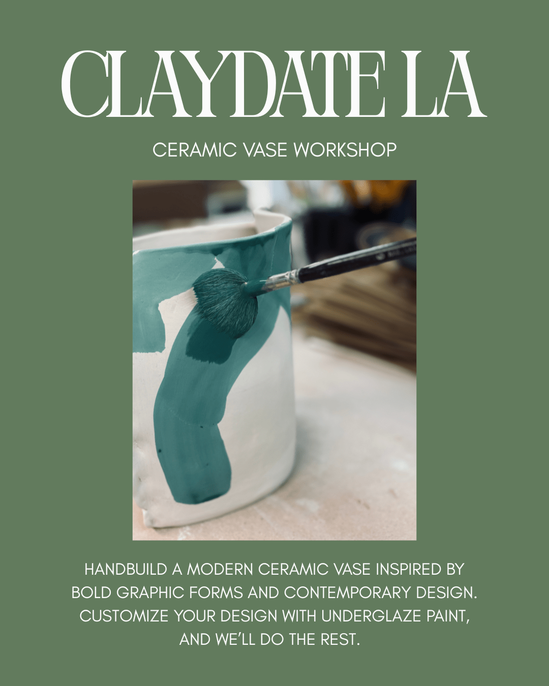MAR 12th In - Person - Handbuild a Modern Ceramic Vase with Claydate LA - These Hands Makers Collective