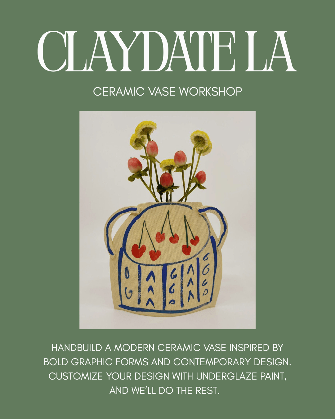 MAR 12th In - Person - Handbuild a Modern Ceramic Vase with Claydate LA - These Hands Makers Collective