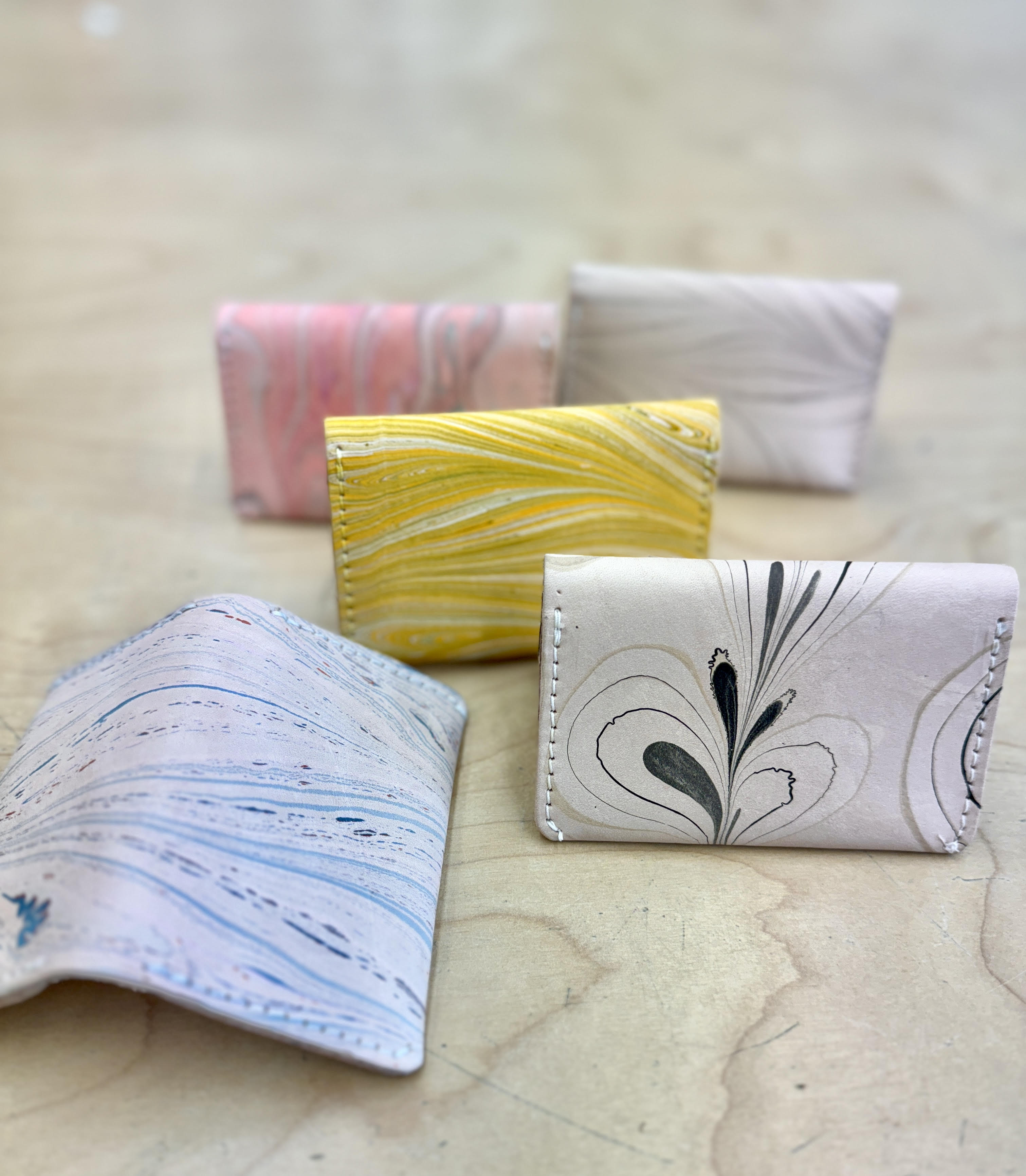 Marbled Leather Wallet - These Hands Makers Collective