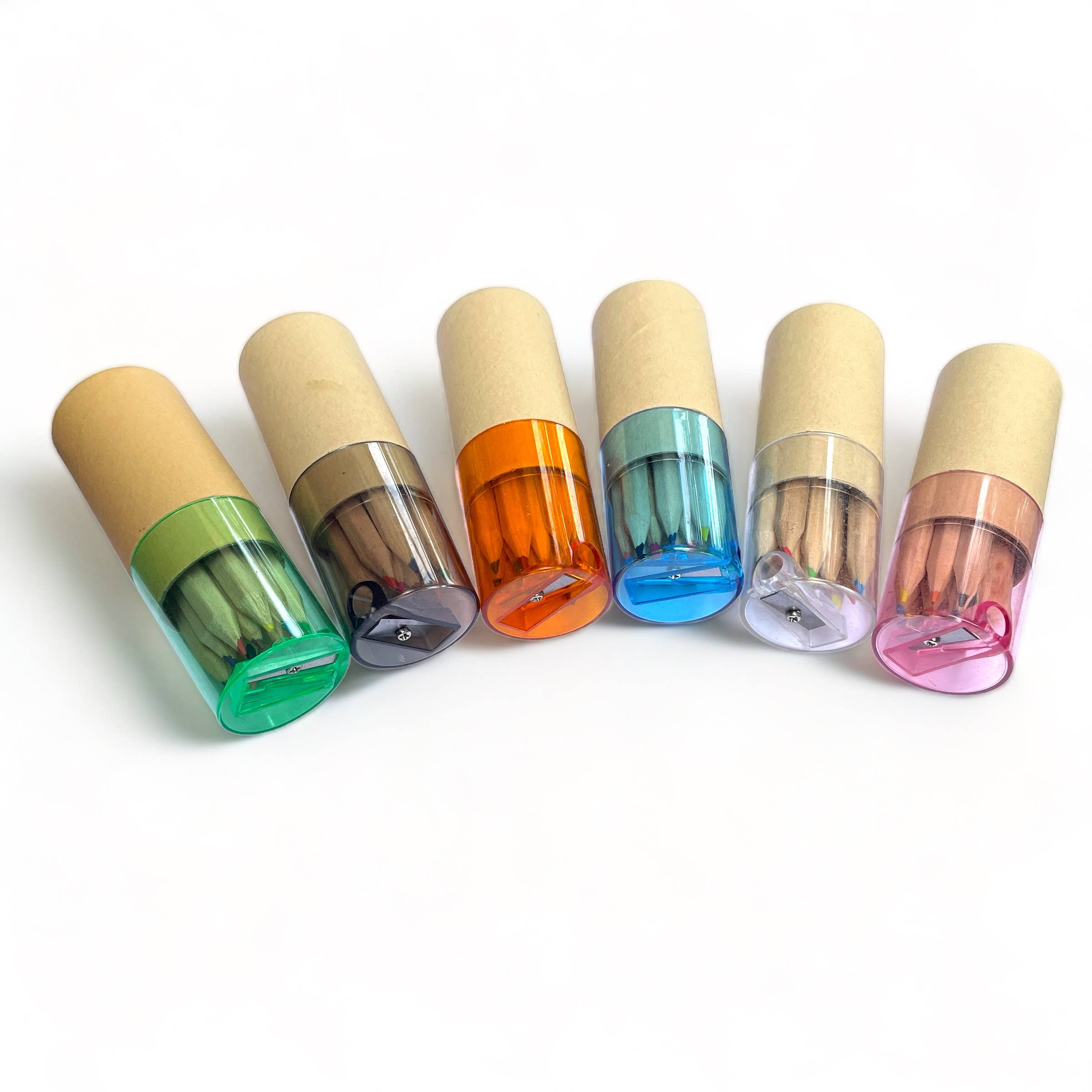 Mini Travel Colored Pencils with Built In Sharpener: Green - These Hands Makers Collective