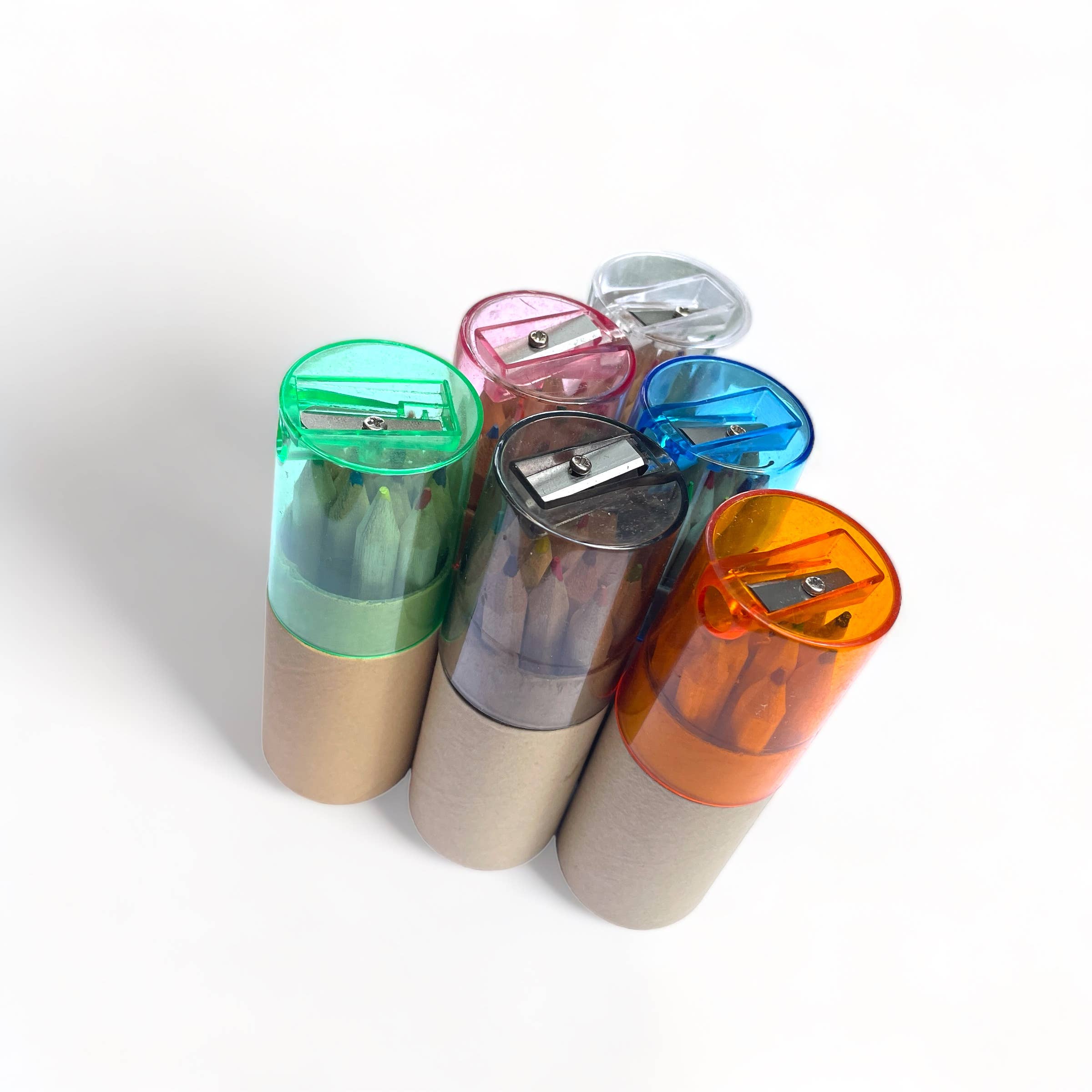 Mini Travel Colored Pencils with Built In Sharpener: Green - These Hands Makers Collective