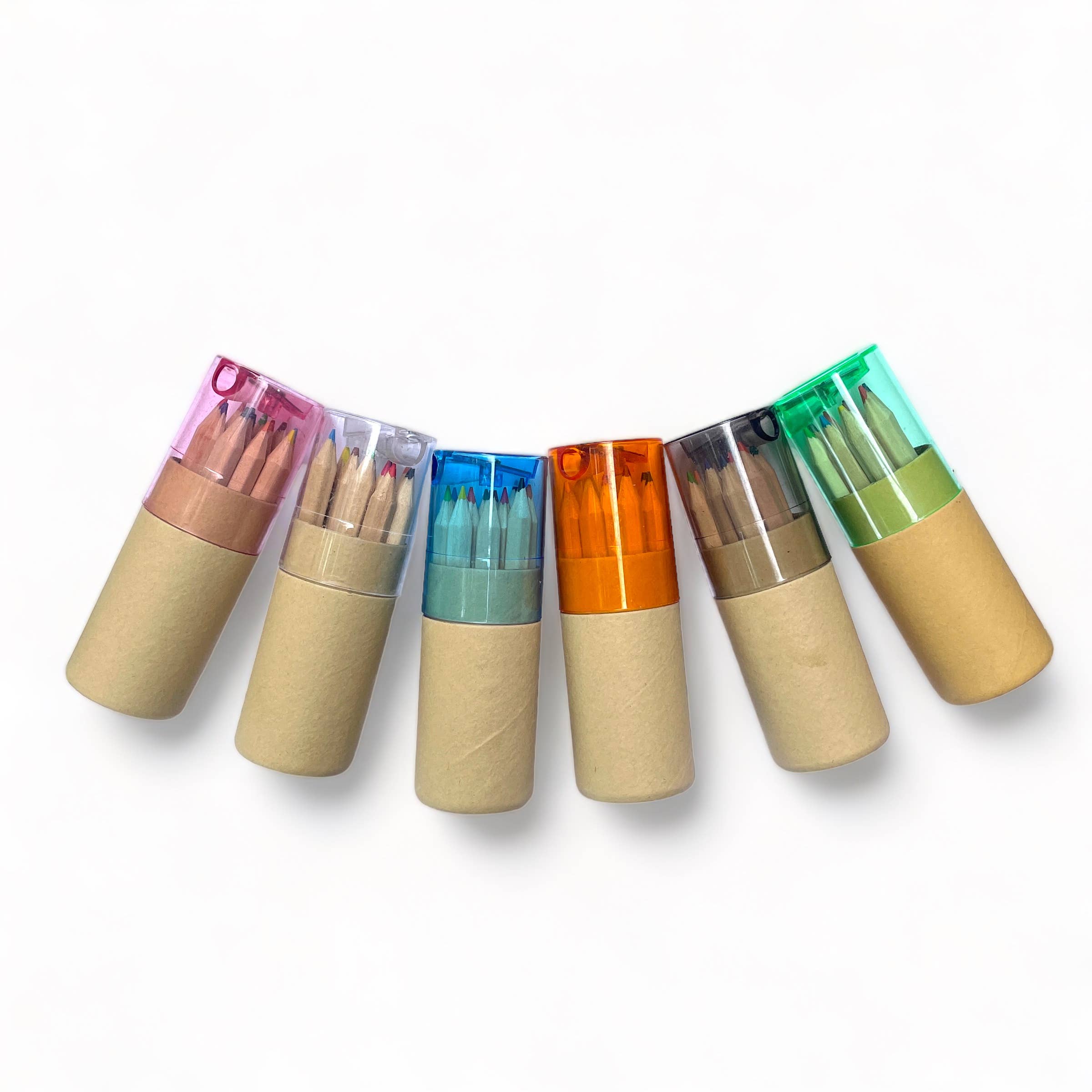 Mini Travel Colored Pencils with Built In Sharpener: Green - These Hands Makers Collective