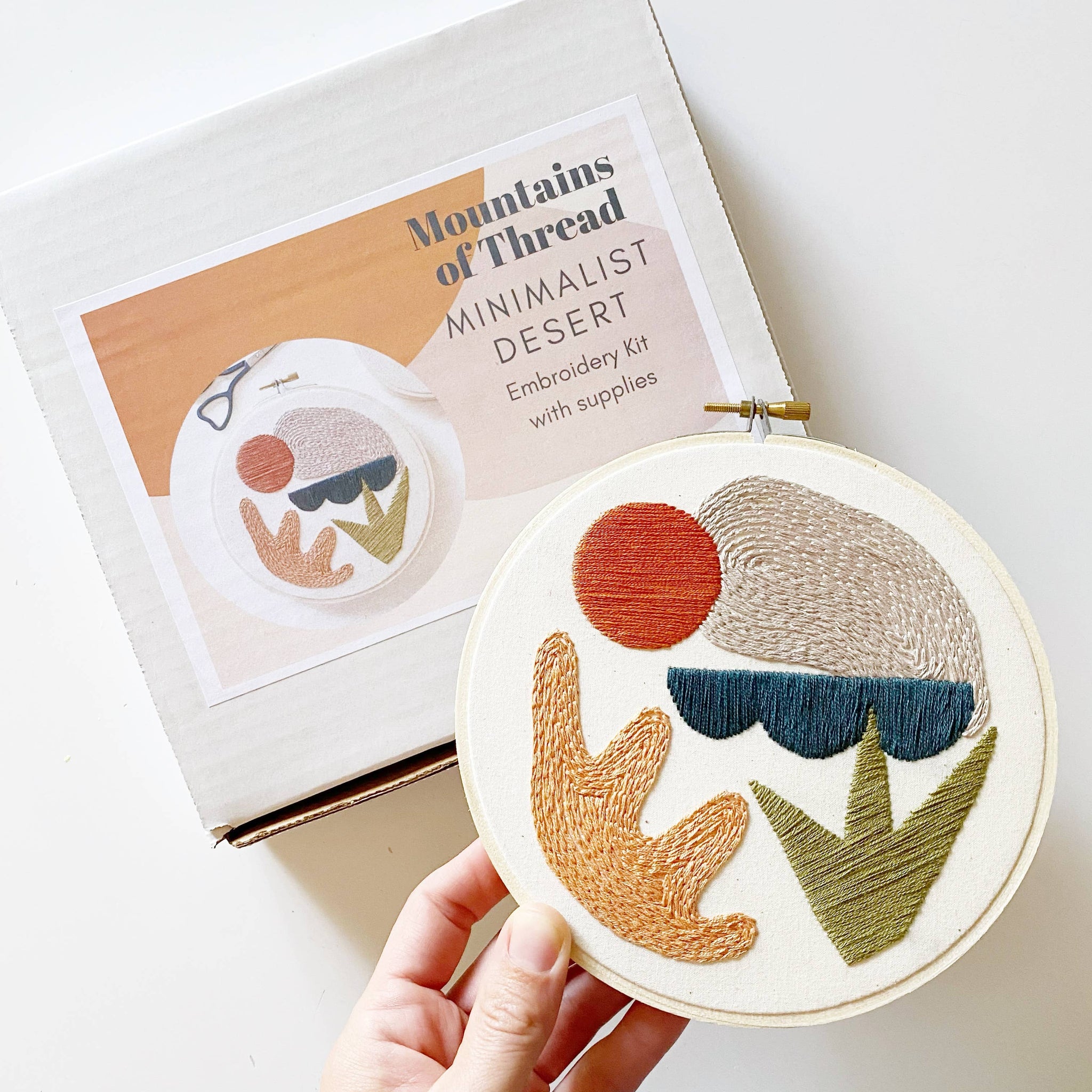 Minimalist Desert Embroidery Kit with Supplies - These Hands Makers Collective
