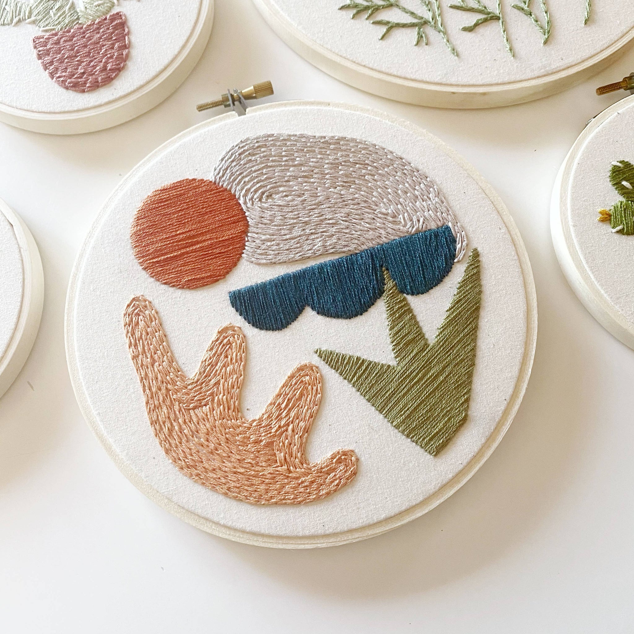 Minimalist Desert Embroidery Kit with Supplies - These Hands Makers Collective