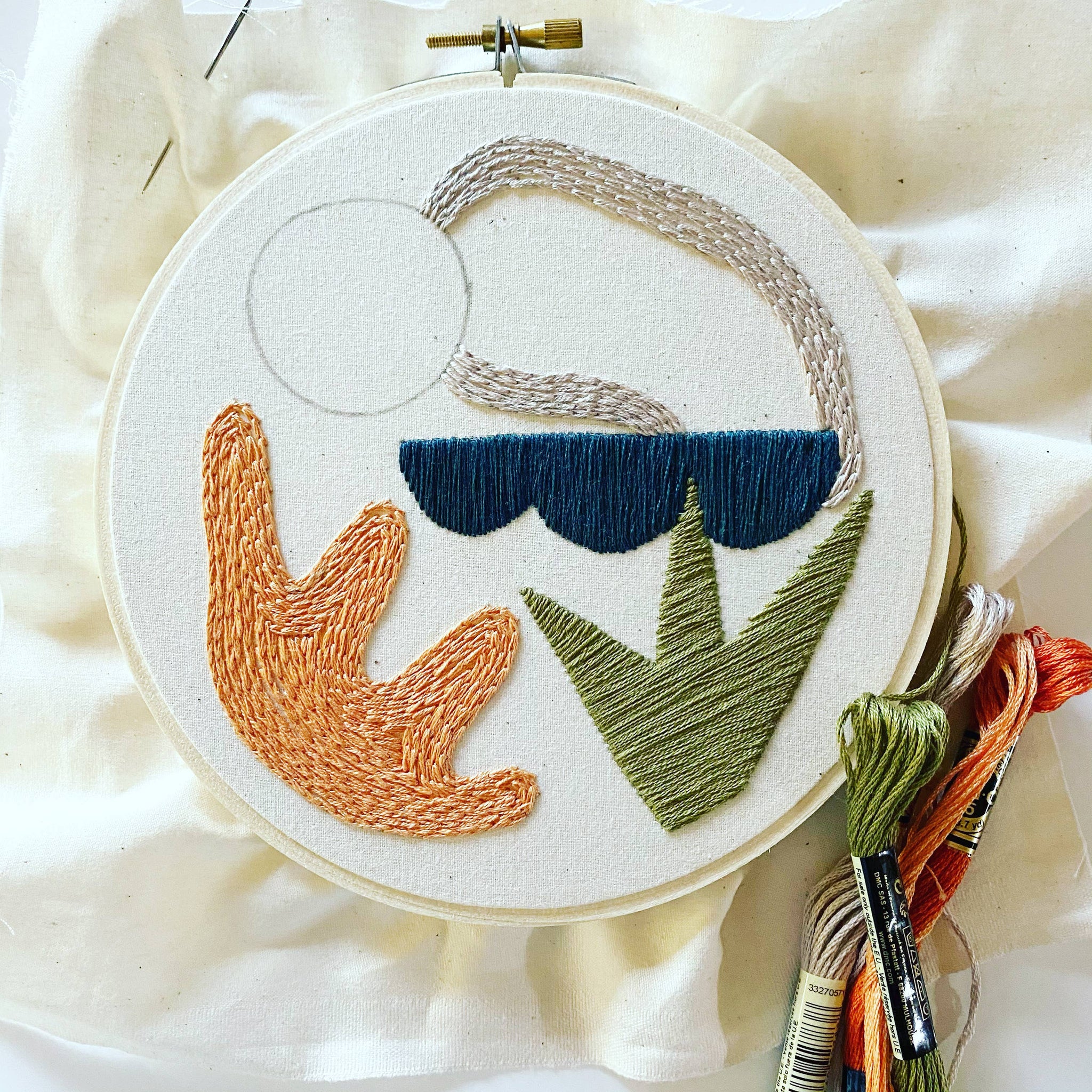 Minimalist Desert Embroidery Kit with Supplies - These Hands Makers Collective