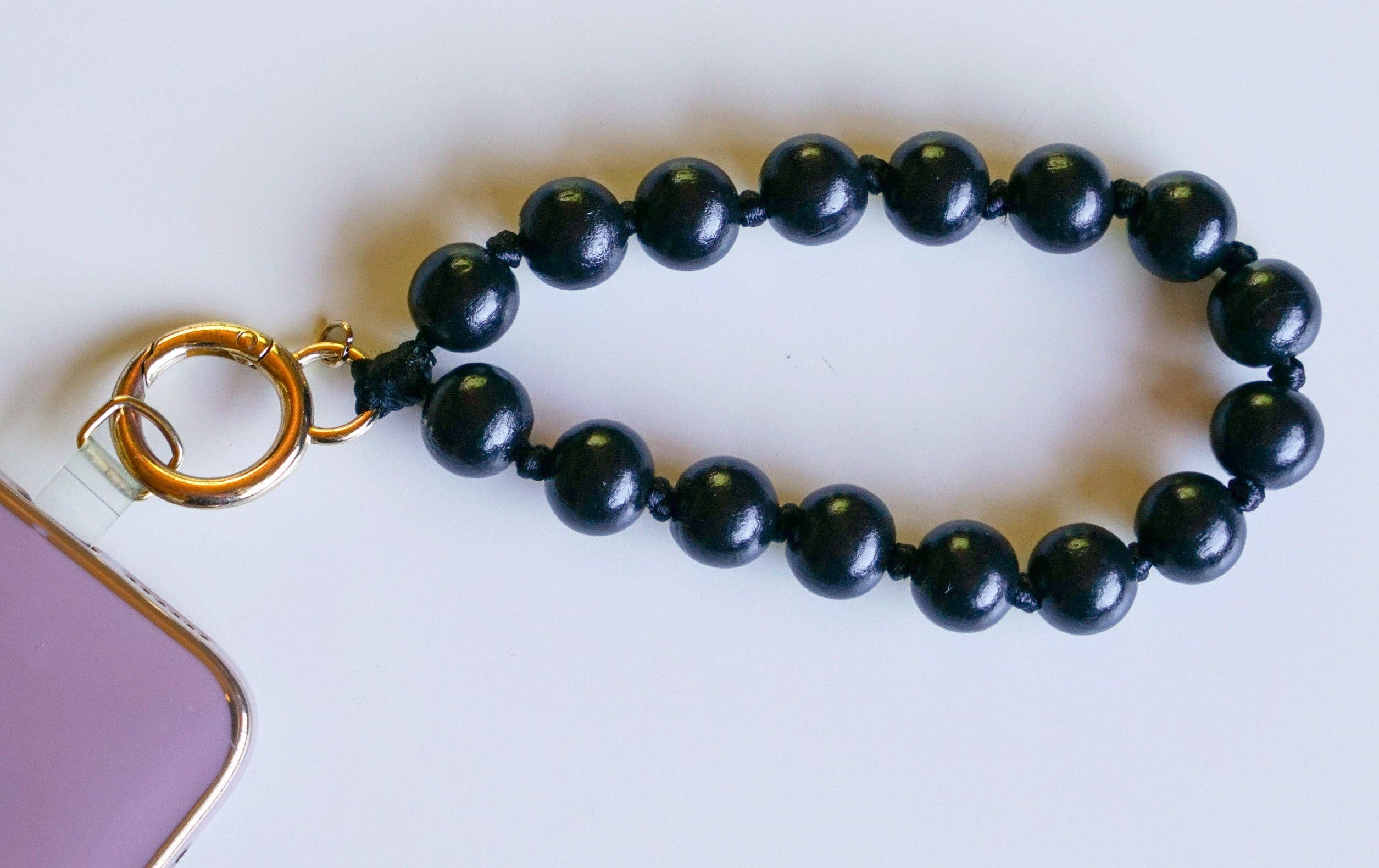 Monastery Wood Beaded Cell Phone Wristlet Lanyard - These Hands Makers Collective