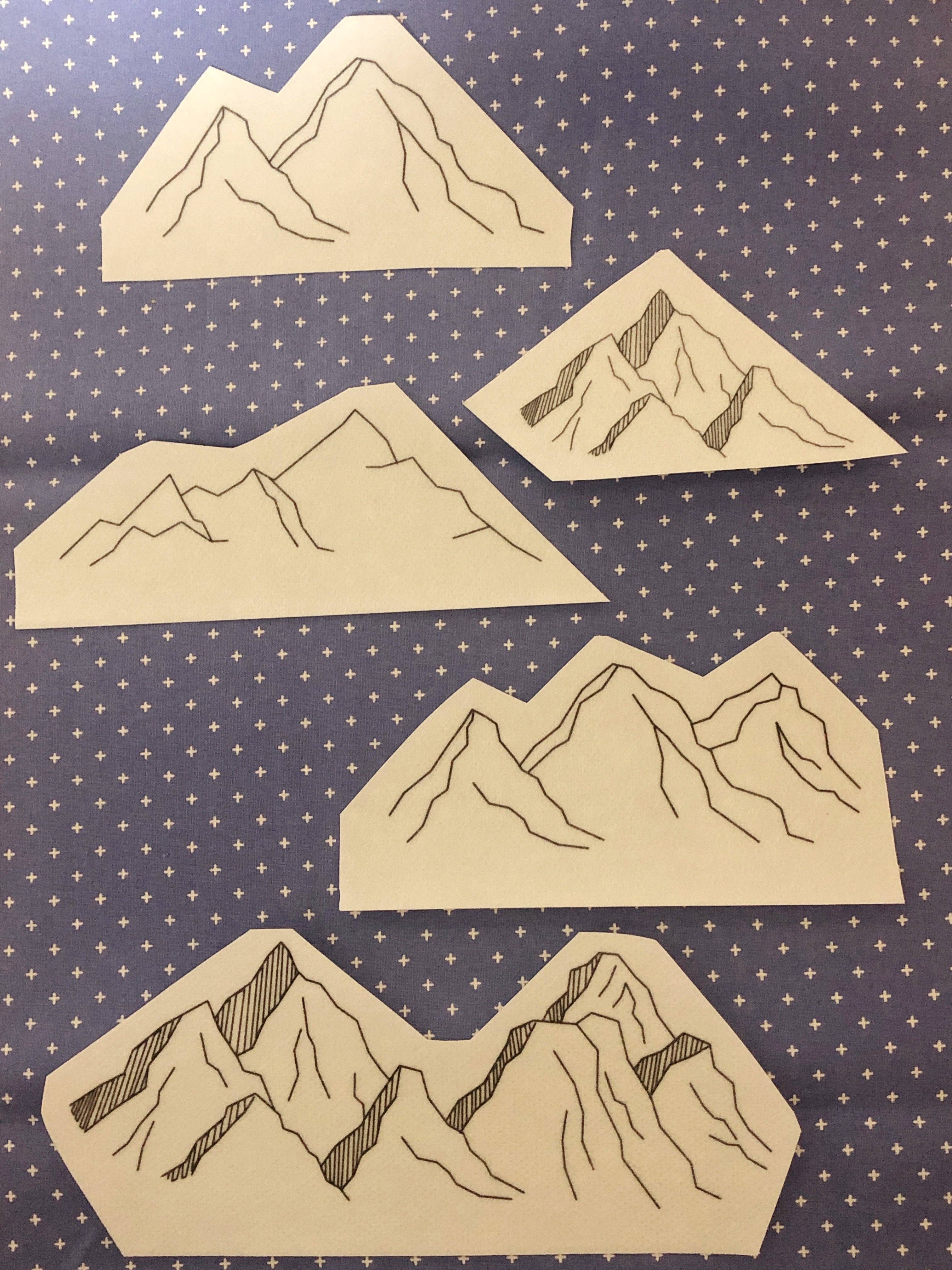 Mountains - Peel Stick and Stitch Hand Embroidery Patterns - These Hands Makers Collective