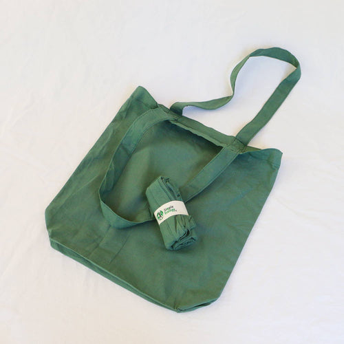 Organic Cotton Collapsible Folding Bags - Simple Ecology: Green - These Hands Makers Collective