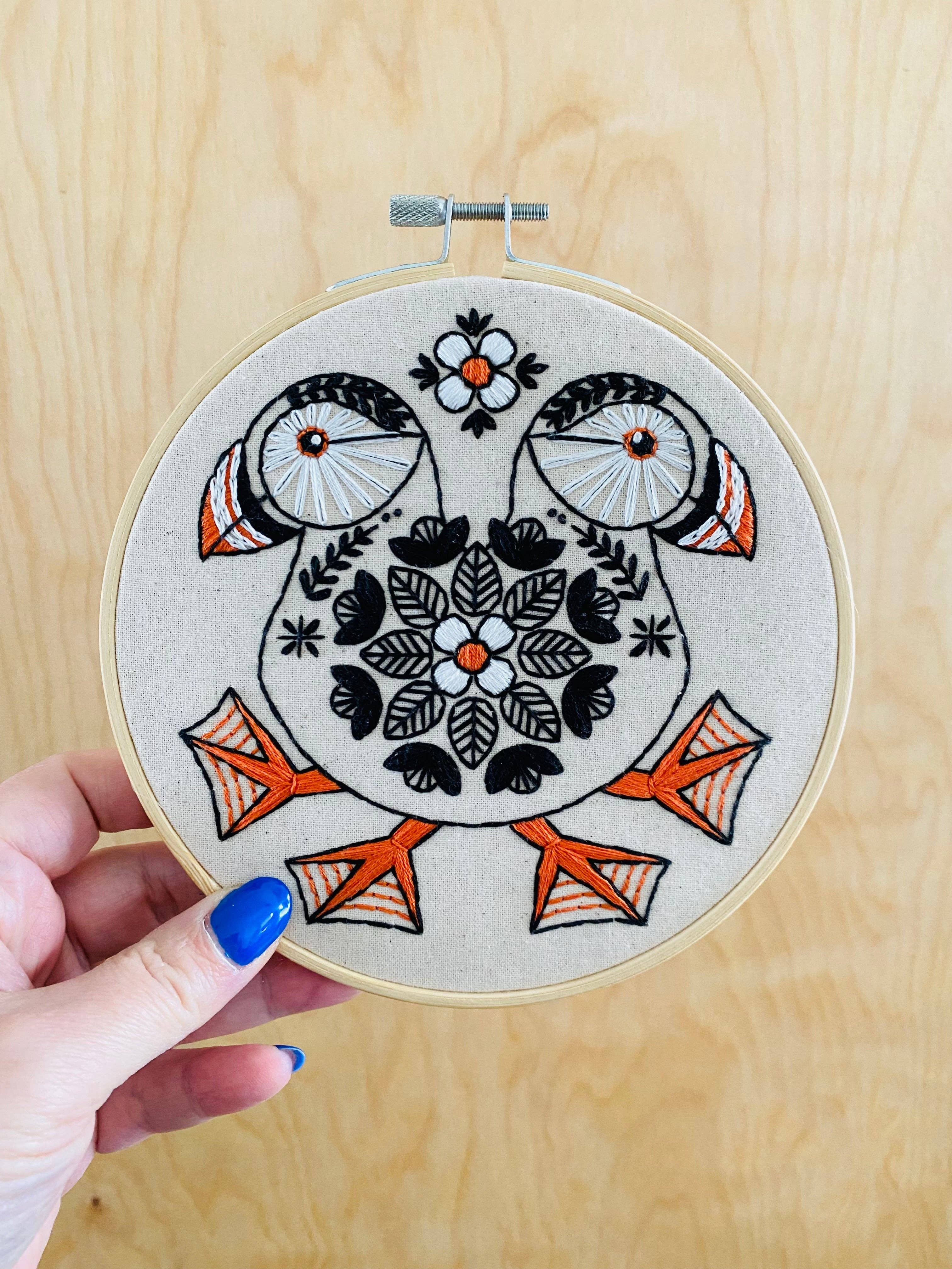 Puffin Complete Embroidery Kit - These Hands Makers Collective